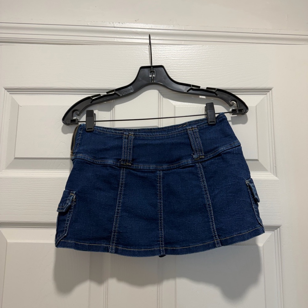 Denim Mini Skirt with Shorts